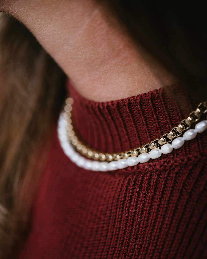 Necklace bundle - Boris pearl & Golden chain